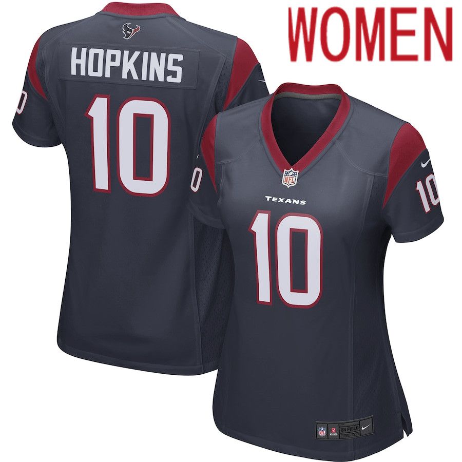 Women Houston Texans #10 DeAndre Hopkins Nike Navy Player Game NFL Jersey->women nfl jersey->Women Jersey